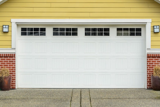 A newly installed garage door